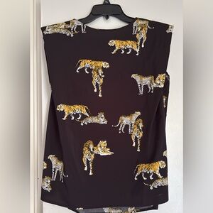 Black shirt  with Tiger and Leopard Print